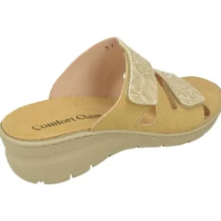 Comfort Class Sandalias|Sandalia Zueco De Combinado Piel Lisa Y Grabada Con Planta De Descanso Y Suela Aligerada
