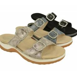 G Comfort Sandalias|Sandalia Zueco De De Doble Tira Ajustable En Piel Estampada, Planta Anatomica Extraible Y Piso De Caucho
