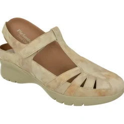 PieSanto Tallas Pequenas|Talon Abierta De Con Tira De Velcro Empeine Y Pala Picada Con Piso De Amortiguacion Ligero Y Planta Extraible Beige