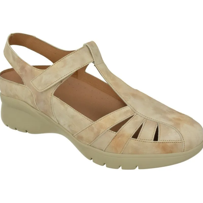 PieSanto Tallas Pequenas|Talon Abierta De Con Tira De Velcro Empeine Y Pala Picada Con Piso De Amortiguacion Ligero Y Planta Extraible Beige