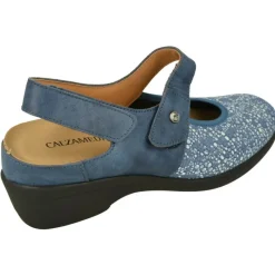 Calzamedi Zapatos Ancho Especial|Talon Abierto De Escotado Con Tira Velcro Y Pala De Licra Estampada. Calce Para Plantillas Y Piso De Amortiguacion