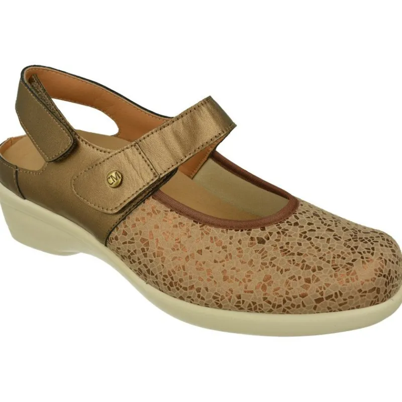 Calzamedi Zapatos Ancho Especial|Talon Abierto De Escotado Con Tira Velcro Y Pala De Licra Estampada. Calce Para Plantillas Y Piso De Amortiguacion