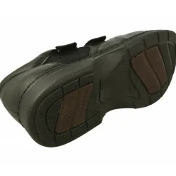 Calzamedi Velcros|Velcro De Con Doble Velcro Ajustable Combinado Piel Y Tejido Con Piso Y Planta De Descanso En Horma De Ancho Especial Negro