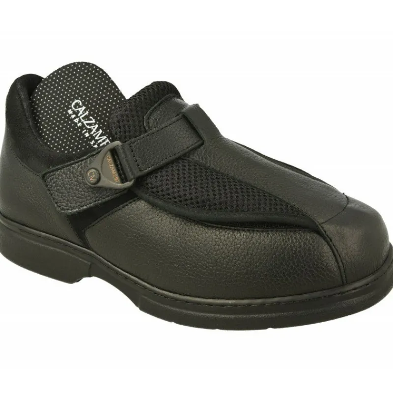 Calzamedi Velcros|Velcro De En Horma De Ancho 15 Con Apertura Total Especial Pies Sensibles Y Deformados Con Piso De Descanso Negro
