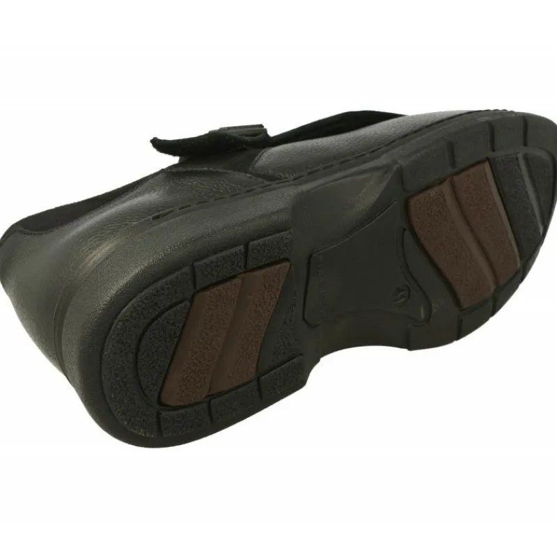 Calzamedi Velcros|Velcro De En Horma De Ancho 15 Con Apertura Total Especial Pies Sensibles Y Deformados Con Piso De Descanso Negro
