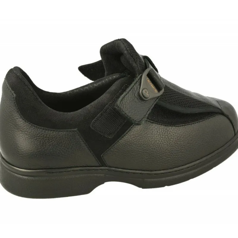Calzamedi Velcros|Velcro De En Horma De Ancho 15 Con Apertura Total Especial Pies Sensibles Y Deformados Con Piso De Descanso Negro