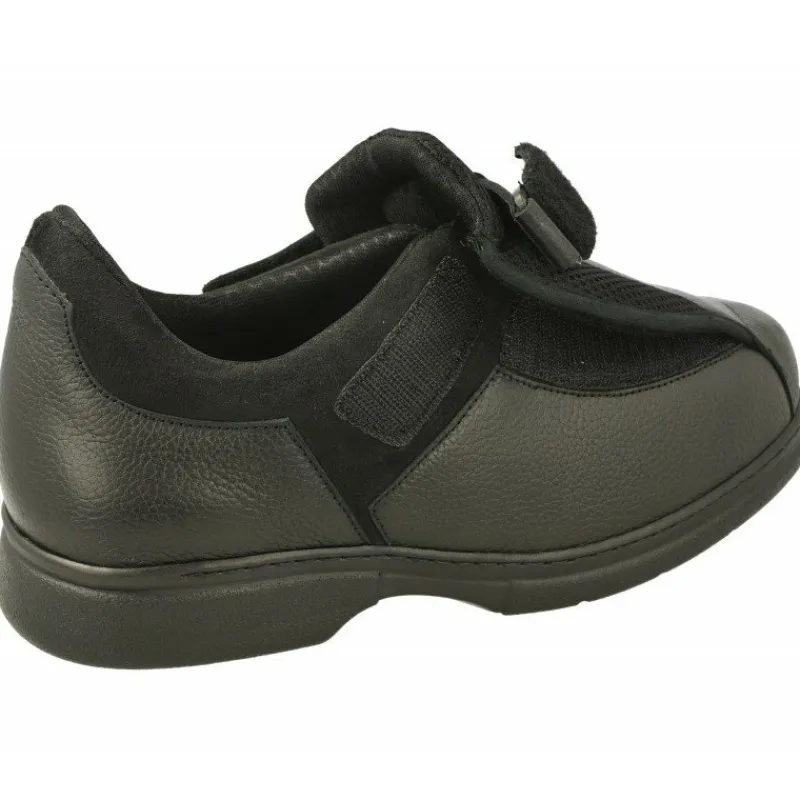 Calzamedi Velcros|Velcro De En Horma De Ancho 15 Con Apertura Total Especial Pies Sensibles Y Deformados Con Piso De Descanso Negro