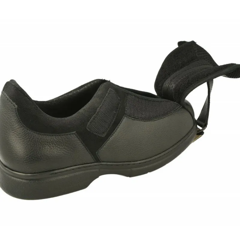 Calzamedi Velcros|Velcro De En Horma De Ancho 15 Con Apertura Total Especial Pies Sensibles Y Deformados Con Piso De Descanso Negro