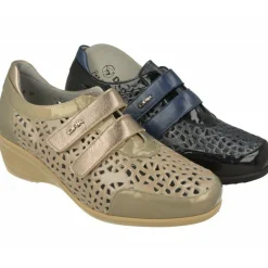 Drucker Calzapedic Velcros|Velcro De Drucker En Piel Combinada Con Charol Picada, Planta De Descanso Extraible Y Piso De Cuna De Poliuretano