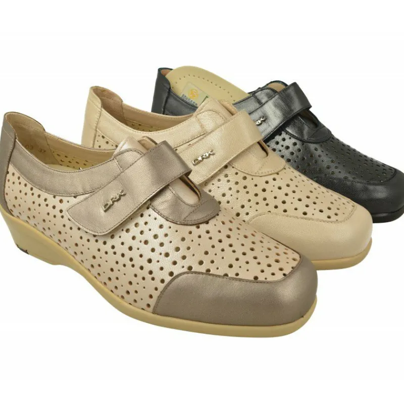 Drucker Calzapedic Velcros|Velcro De Drucker Picado Combinado Piel Tonos Con Planta De Descanso Movilble Y Piso De Poliuretano Aligerado