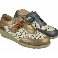 Doctor Cutillas Velcros|Velcro Del Picado Combinado En Beige Y Tonos Con Planta Extraible Y Piso De Amortiguacion