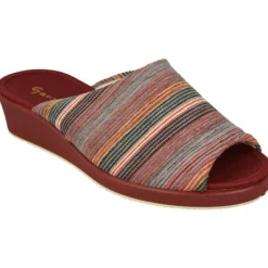 Garzon Zapatillas De Lona|Zapatilla Chinela De En Tejido Lona Rayas Con Piso De Goma Esponjosa