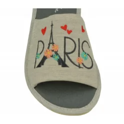 Garzon Zapatillas De Casa|Zapatilla Chinela De En Lona De Algodon Con Estampado Paris Y Ligera Suela Microporosa