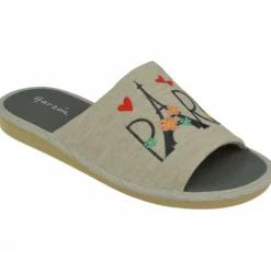 Garzon Zapatillas De Casa|Zapatilla Chinela De En Lona De Algodon Con Estampado Paris Y Ligera Suela Microporosa