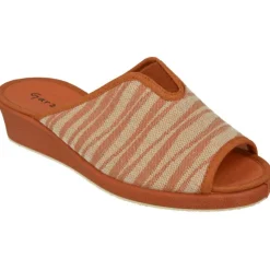 Garzon Chinelas|Zapatilla Chinela De En Lona De Algodon Estampado Rayas Con Elastico En Pala Y Piso De Cuna Esponja Confortable