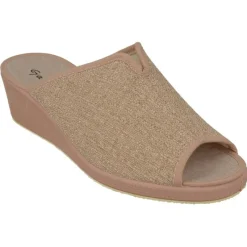 Garzon Chinelas|Zapatilla Chinela De Lona Brillos Con Piso De Cuna Alta De Goma Esponja