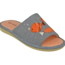 Garzon Zapatillas De Casa|Zapatilla Chinela De En Lona Estampada Peces Con Piso Microporoso Y Forro De Lona Transpirable Azulon
