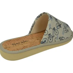 Garzon Chinelas|Zapatilla Chinela De Puntera Abierta En Lona Con Estampado Bicis Transpirable Con Piso Microporoso Gris
