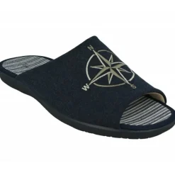 Garzon Chinelas|Zapatilla Chinela De Con Estampado 4 Vientos, Piso De Caucho Y Horma Confortable Marino
