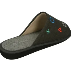 Garzon Chinelas|Zapatilla Chinela De De Puntera Abierta En Lona De Algodon Con Pala Estampada Y Piso Microporoso Gris