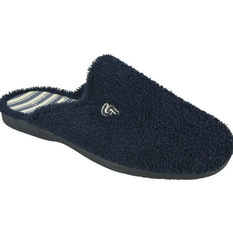 Garzon Chinelas|Zapatilla Chinela De En Rizo De Algodon Con Puntera Cerrada Y Suela De Caucho Con Planta Contrastada