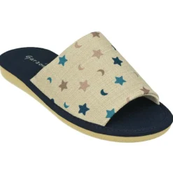 Garzon Chinelas|Zapatilla Chinela De En Lona Estampada Corazones Con Piso Microporoso Aligerado Especial Parquet