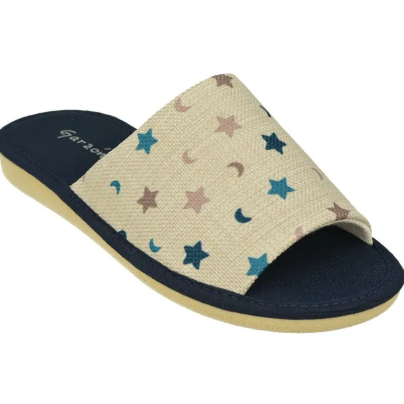 Garzon Chinelas|Zapatilla Chinela De En Lona Estampada Corazones Con Piso Microporoso Aligerado Especial Parquet