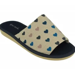 Garzon Chinelas|Zapatilla Chinela De En Lona Estampada Corazones Con Piso Microporoso Aligerado Especial Parquet