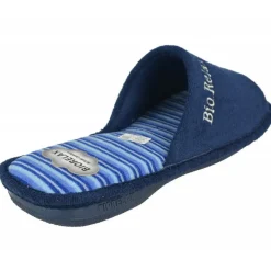 Cosdam Chinelas|Zapatilla Chinela Puntera Abierta En Rizo Algodon Con Planta De Gel Y Suela Biorelax De Maximo Confort De Pisada Marino