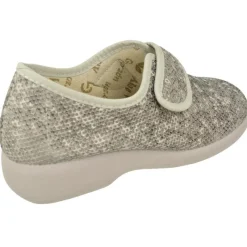 Garzon Zapatillas De Lona|Zapatilla De Velcro De De Lona Enrejillada Acolchada De Ancho Especial Con Piso De Caucho Antidesllizante