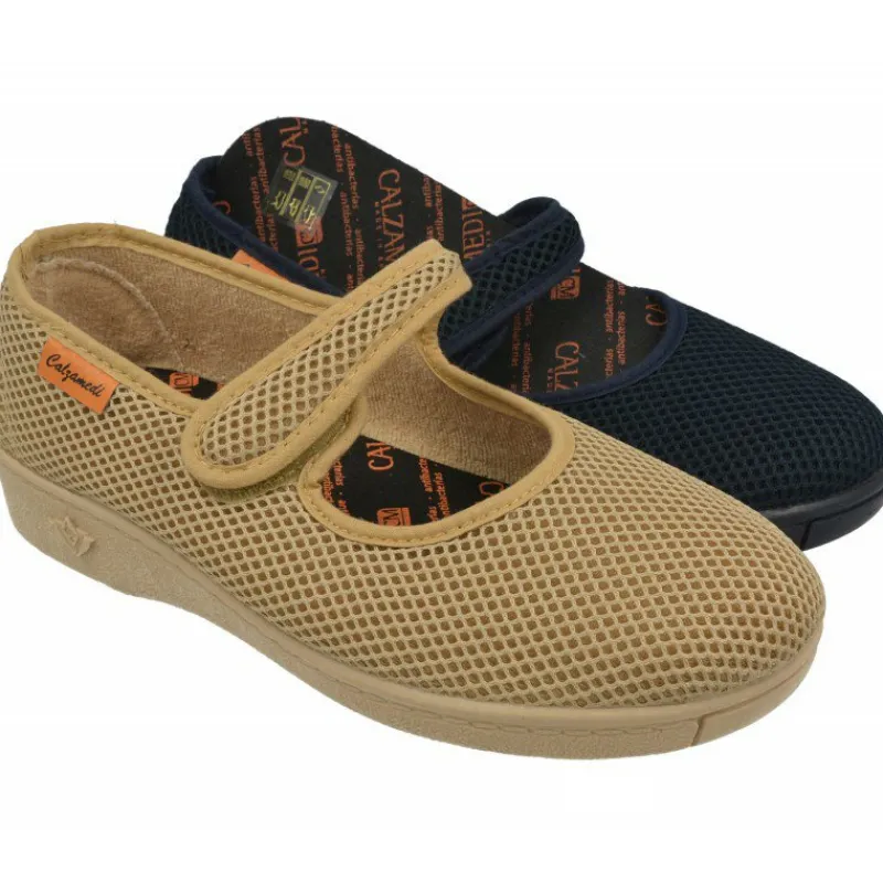 Calzamedi Zapatillas De Casa|Zapatilla Pulsera De Lona Acolchada Ancho Especial De .