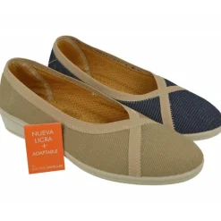 Doctor Cutillas Zapatillas De Casa|Zapatilla Salon Del De Lona Elastica Y Planta De Latex Con Piso De Caucho Y Horma De Ancho Especial