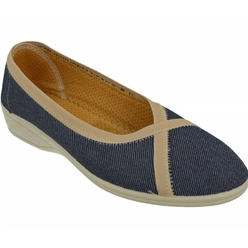Doctor Cutillas Zapatillas De Casa|Zapatilla Salon Del De Lona Elastica Y Planta De Latex Con Piso De Caucho Y Horma De Ancho Especial