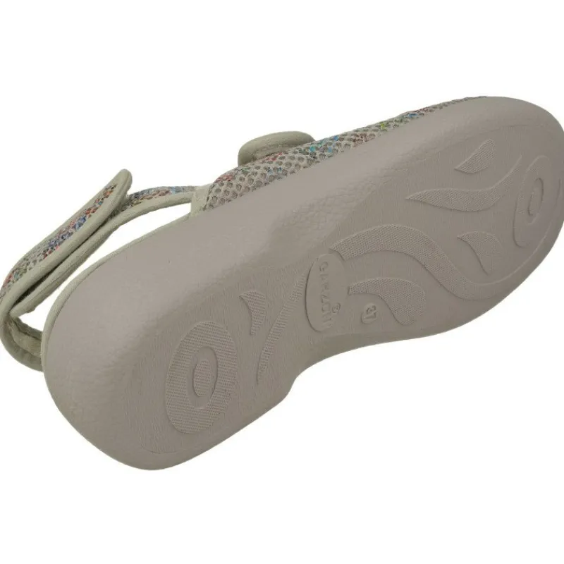 Garzon Zapatos Ancho Especial|Zapatilla Sandalia De Con Triple Tira De Velcro En Lona Estampada Y Horma De Ancho Especial Gris