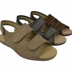 Garzon Zapatillas De Calle|Zapatilla Sandalia De Con Triple Velcro Ajustable En Tejido Bamara Picado Con Piso De Caucho Y Horma De Ancho Especial.