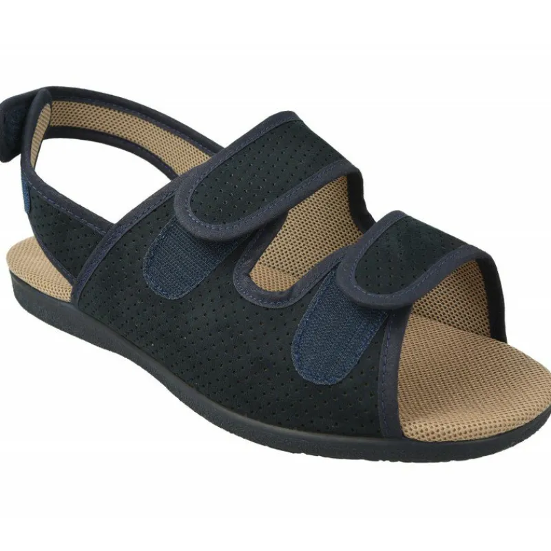 Garzon Zapatillas De Calle|Zapatilla Sandalia De Con Triple Velcro Ajustable En Tejido Bamara Picado Con Piso De Caucho Y Horma De Ancho Especial.