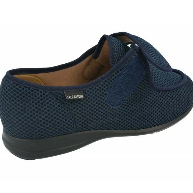 Calzamedi Zapatillas De Lona|Zapatilla Velcro De En Tejido Elastico Con Piso De Caucho Y Horma De Ancho 15 , Pies Sensibles Y Diabeticos