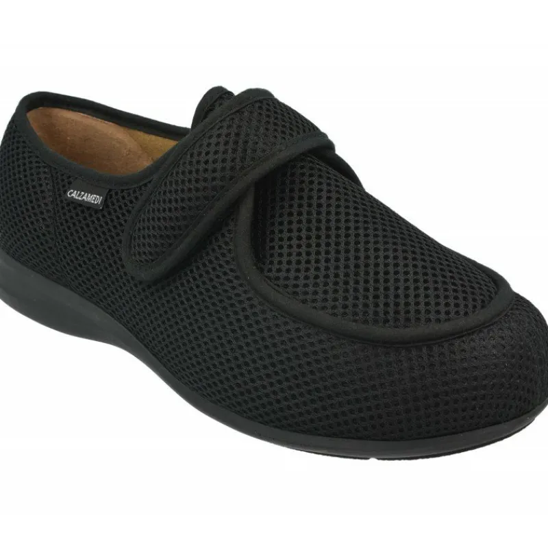 Calzamedi Zapatillas De Lona|Zapatilla Velcro De En Tejido Elastico Con Piso De Caucho Y Horma De Ancho 15 , Pies Sensibles Y Diabeticos
