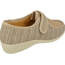 Doctor Cutillas Zapatos Ancho Especial|Zapatilla Velcro De De Lona De Algodon Con Estampado Rayas Y Pala De Licra Elastioca. Piso De Cuna De Caucho