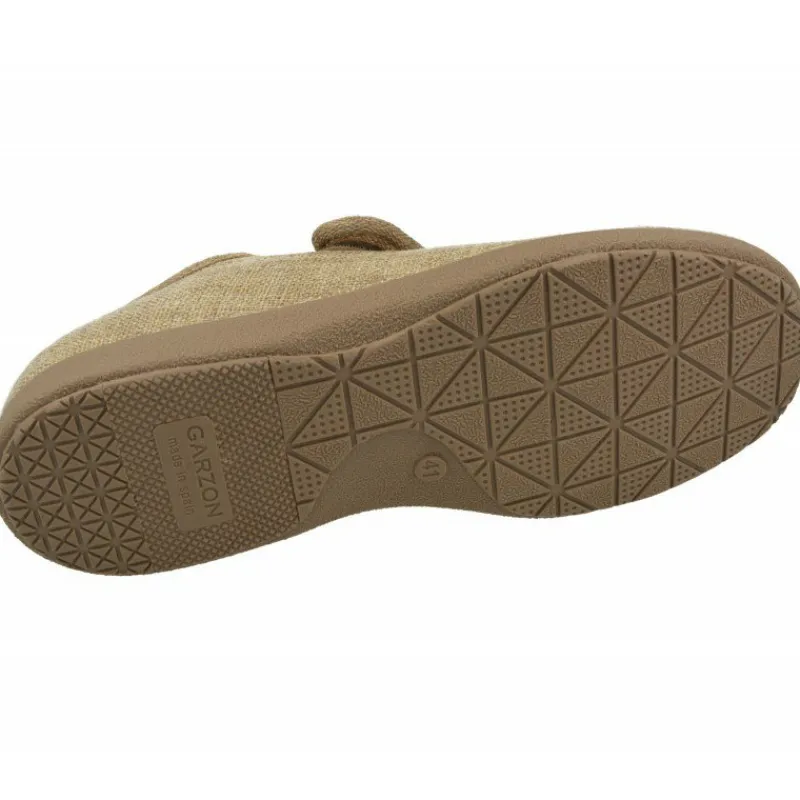 Garzon Zapatillas De Calle|Zapatilla Velcro De Lona Con Pala De Lycra Y Piso De Caucho De Ancho Especial