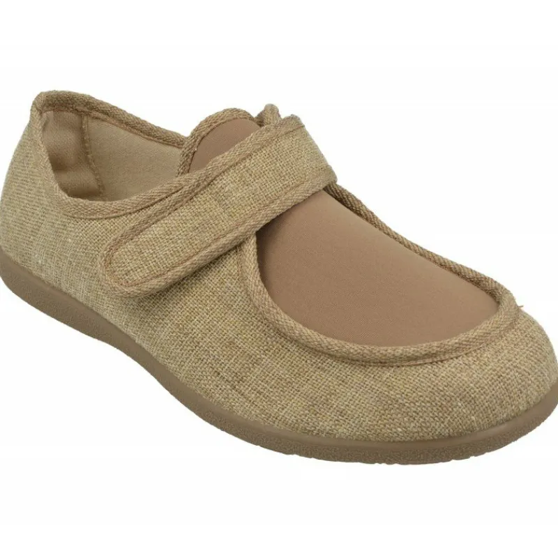 Garzon Zapatillas De Calle|Zapatilla Velcro De Lona Con Pala De Lycra Y Piso De Caucho De Ancho Especial
