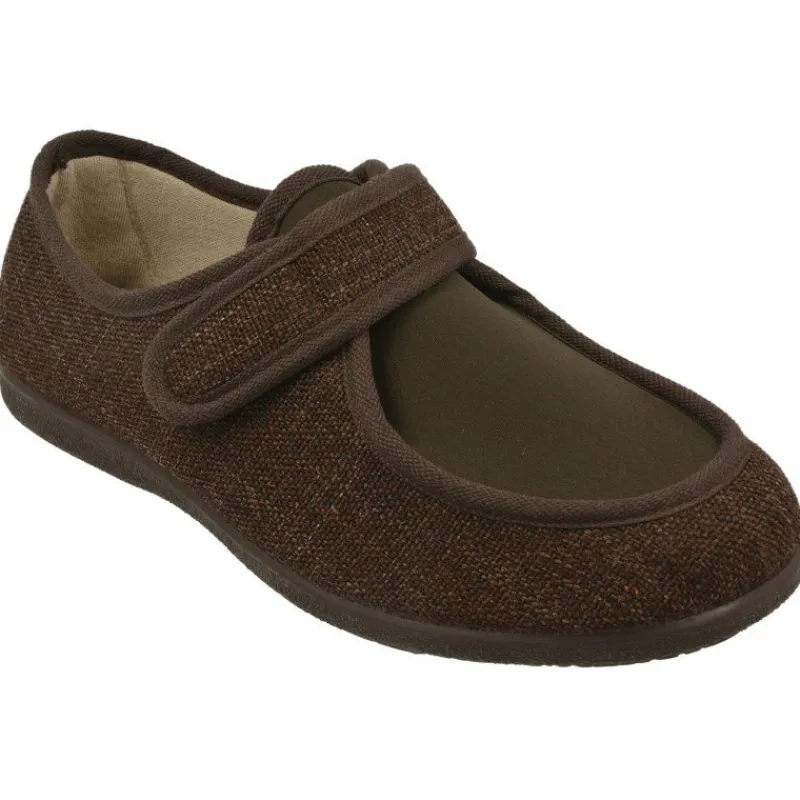 Garzon Zapatillas De Calle|Zapatilla Velcro De Lona Con Pala De Lycra Y Piso De Caucho De Ancho Especial
