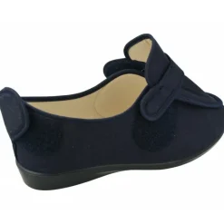 Doctor Cutillas Zapatillas De Calle|Zapatilla Velcro Del Velcro En Pala Y Talon Con Piso De Caucho Y Lona Para Pies Muy Anchos Y Sensible Marino