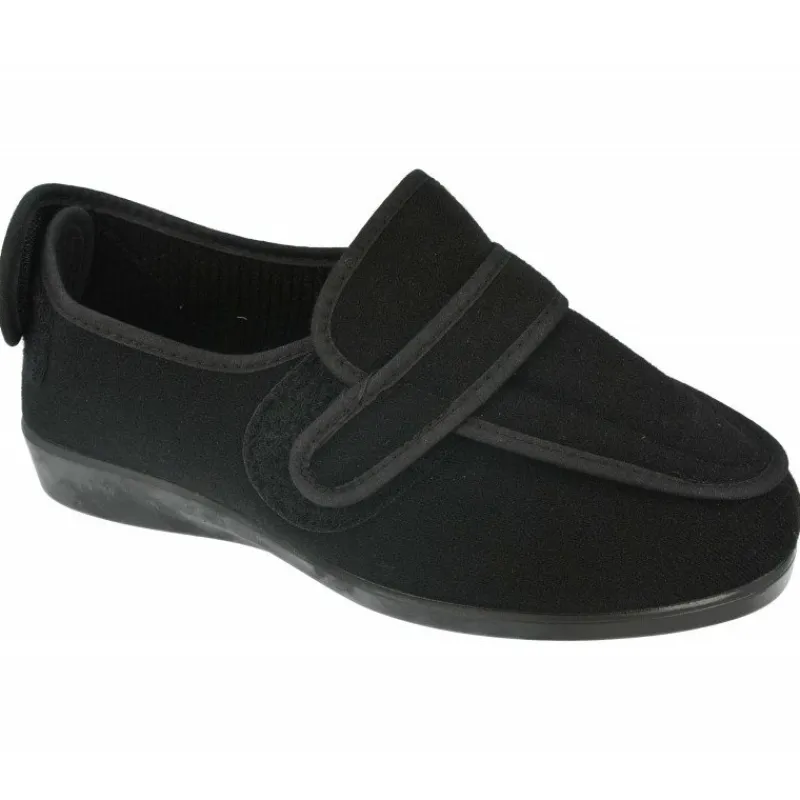 Doctor Cutillas Zapatillas De Calle|Zapatilla Velcro Del , Terapeutico Ortopedico De Gran Capacidad Interior. Negro