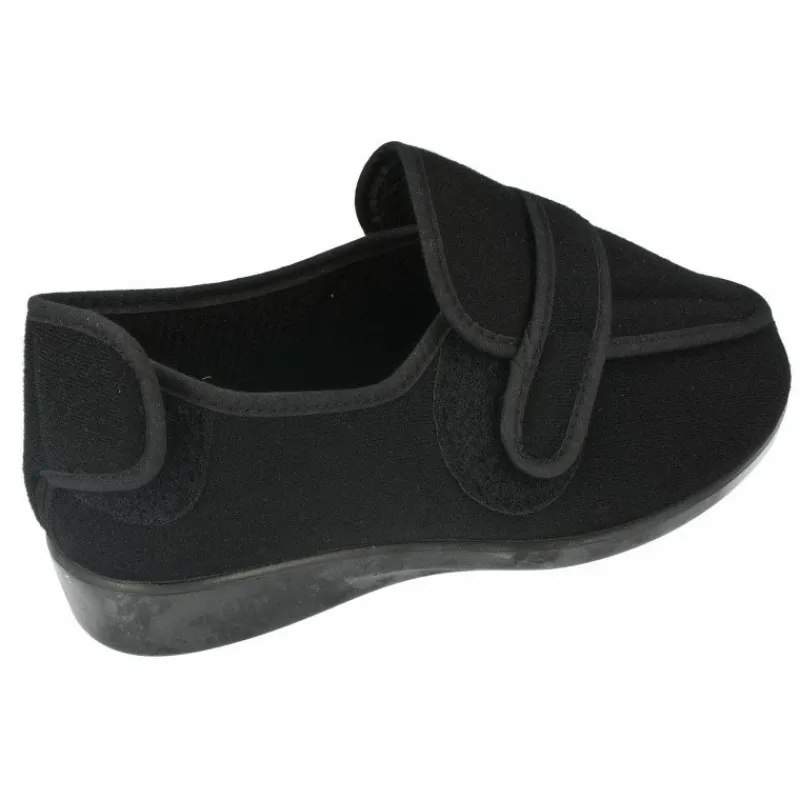 Doctor Cutillas Zapatillas De Calle|Zapatilla Velcro Del , Terapeutico Ortopedico De Gran Capacidad Interior. Negro