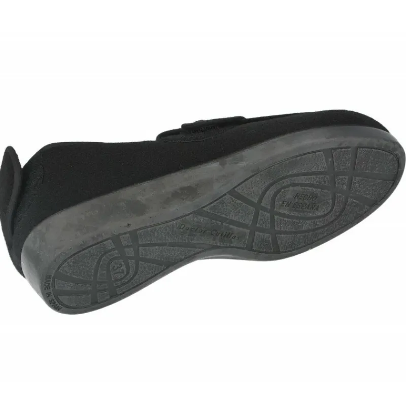Doctor Cutillas Zapatillas De Calle|Zapatilla Velcro Del , Terapeutico Ortopedico De Gran Capacidad Interior. Negro