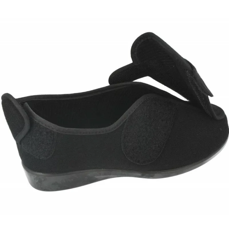 Doctor Cutillas Zapatillas De Calle|Zapatilla Velcro Del , Terapeutico Ortopedico De Gran Capacidad Interior. Negro