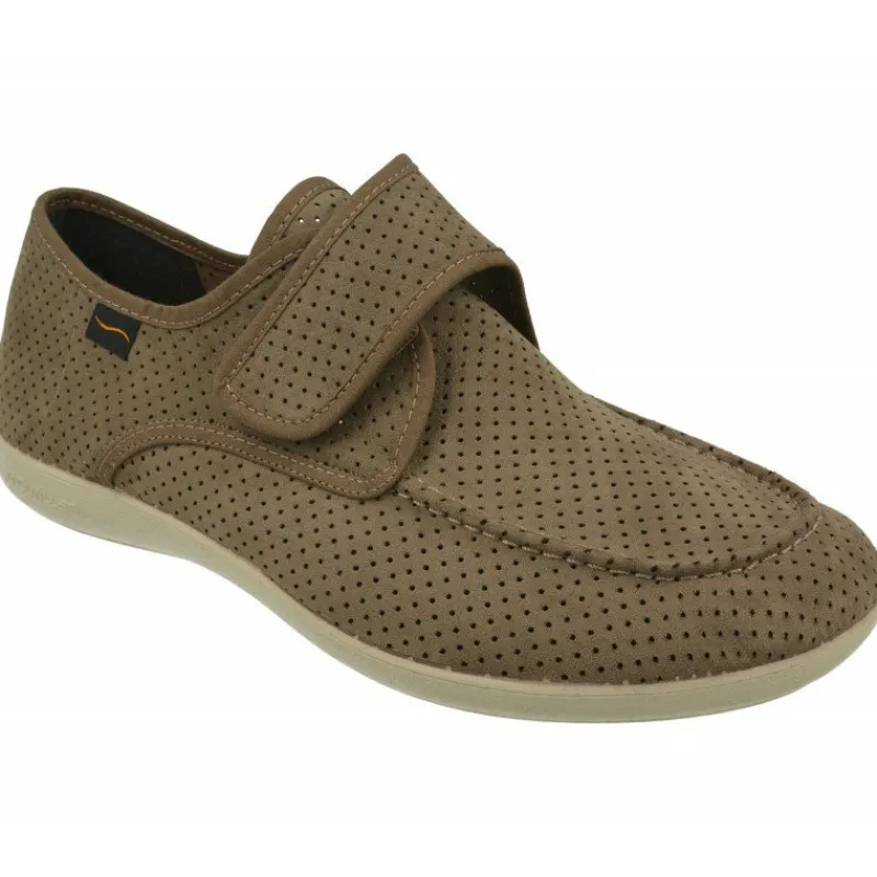 Doctor Cutillas Zapatillas De Calle|Zapatilla Velcro Del En Tejido Picado Sin Forro Con Planta De Gel De Descanso Y Piso De Caucho Taupe