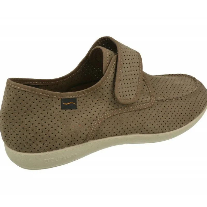 Doctor Cutillas Zapatillas De Calle|Zapatilla Velcro Del En Tejido Picado Sin Forro Con Planta De Gel De Descanso Y Piso De Caucho Taupe