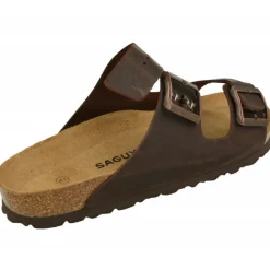 Calzamedi Sandalias|Zueco De De Doble Tira Ajustable En Piel Engrasada Y Planta Anatomica De Descanso Marron
